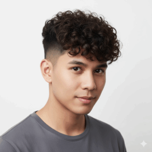Curly Crop with High Fade